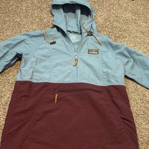 L.L. Bean Two-Tone Raincoat - Blue and Burgundy